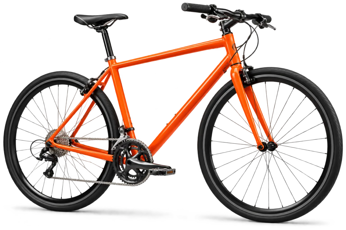 Bicicleta urbana laranja revisada
